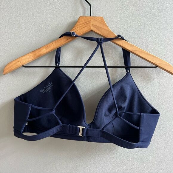 Athleta Navy Prism Back Bikini Top Swimsuit Size Large - Picture 5 of 9